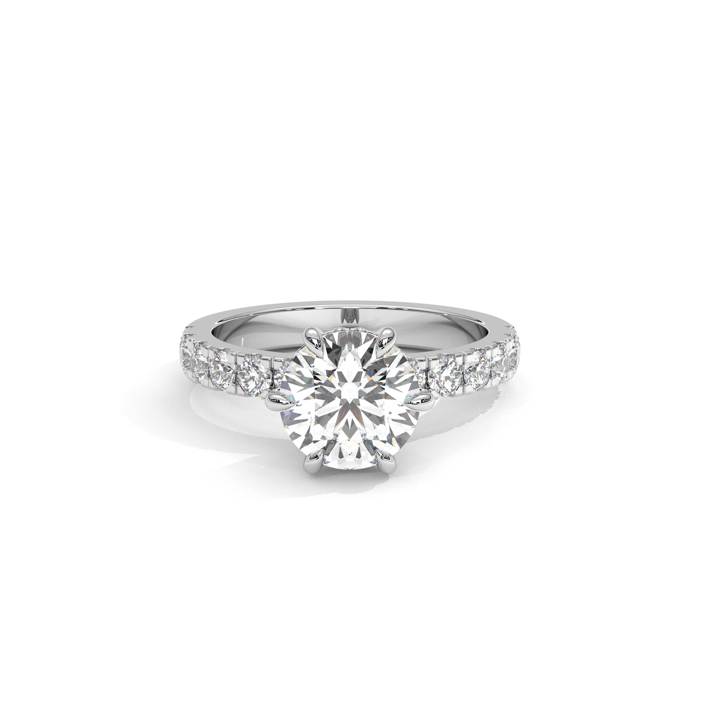 Klassisk Forlovelsesring med Sidesten