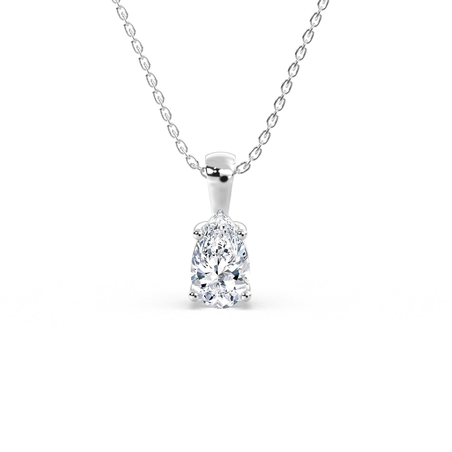 Pæreformet Diamant Halskæde