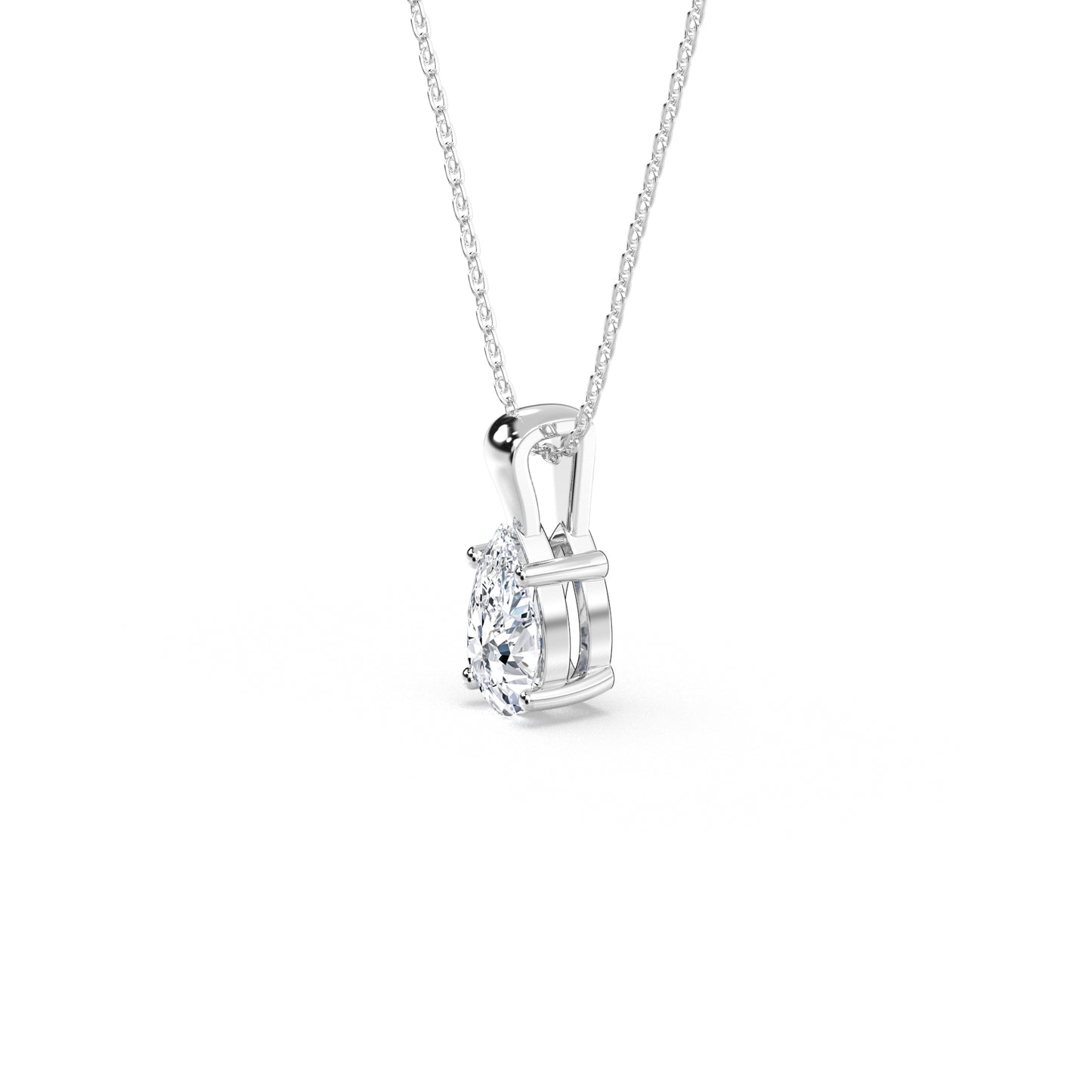 Pæreformet Diamant Halskæde