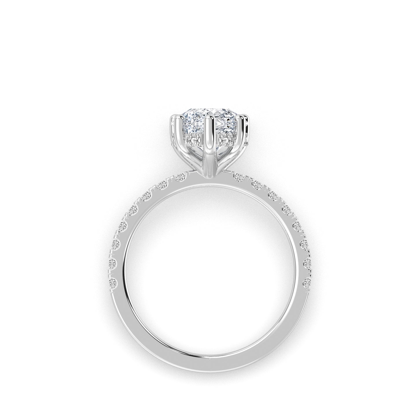 Pear forlovelsesring med sidesten