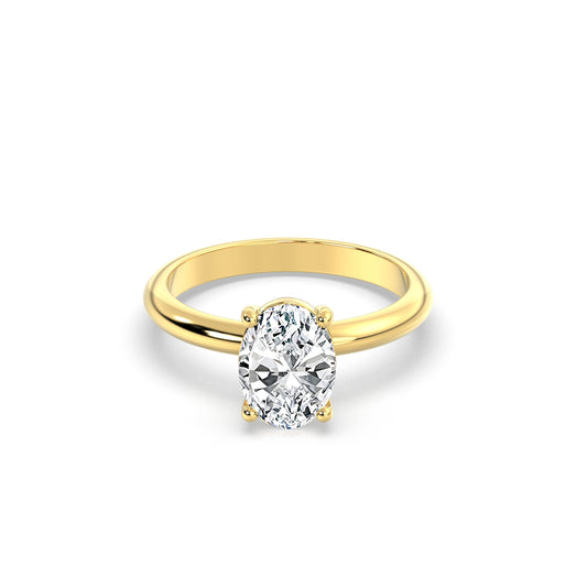 Oval Solitaire Forlovelsesring