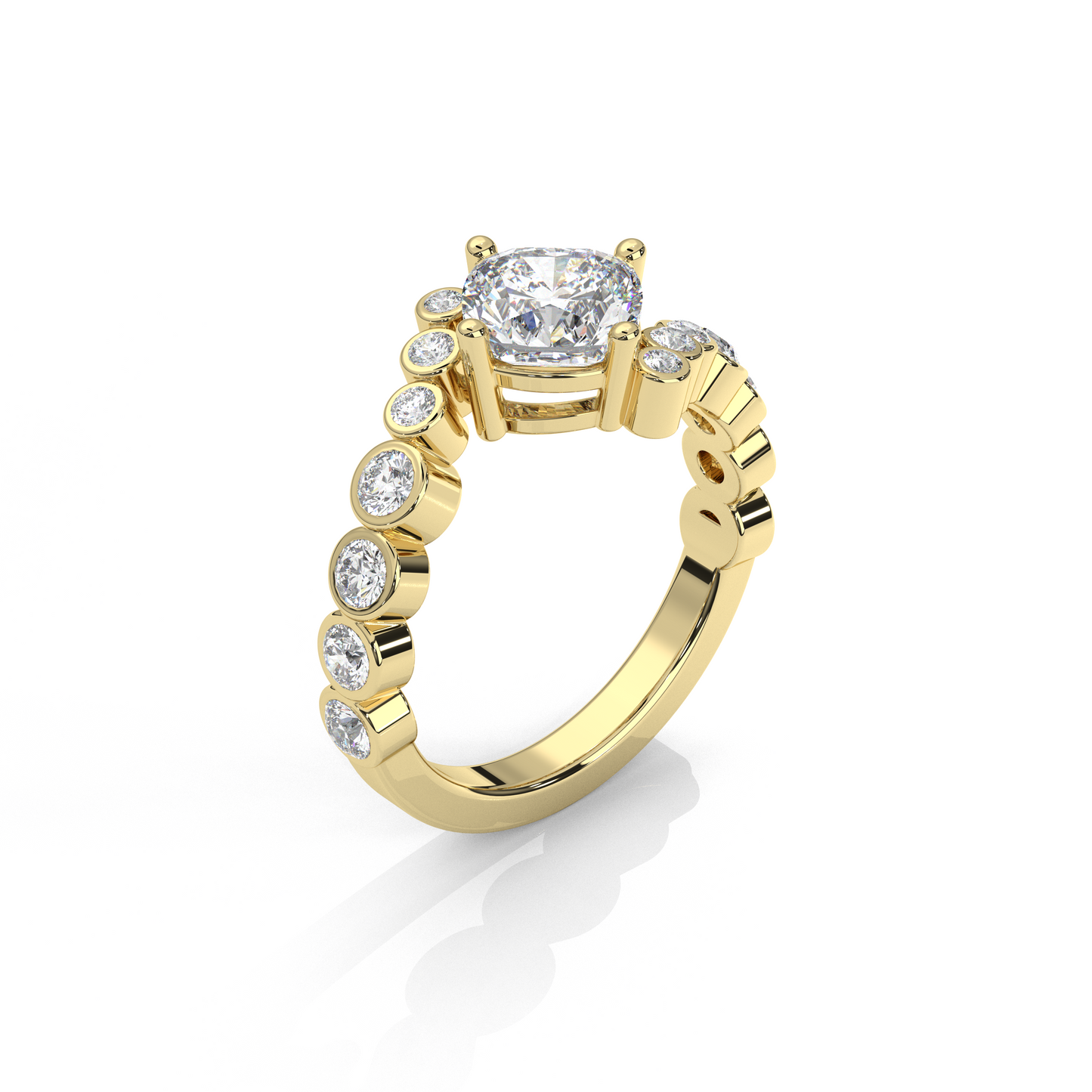 Cushion Bezel Diamantring