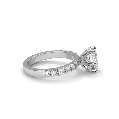 Klassisk Forlovelsesring med Sidesten