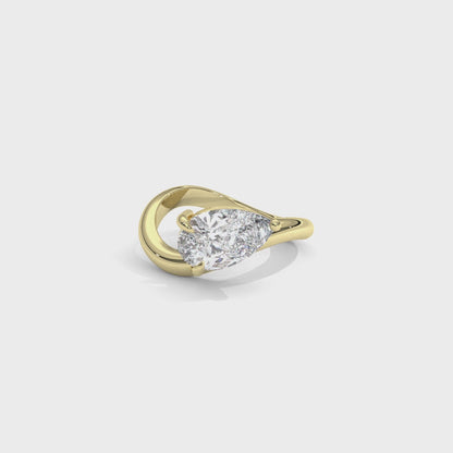 Pear Flow Diamantring