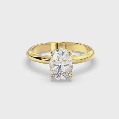 Oval Solitaire Forlovelsesring