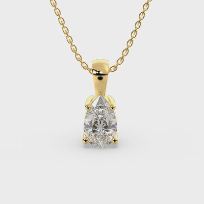 Pæreformet Diamant Halskæde
