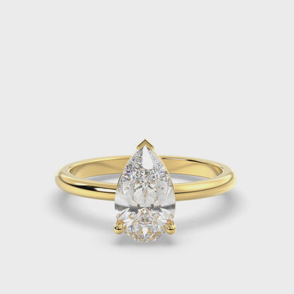 Pear Solitaire Forlovelsesring