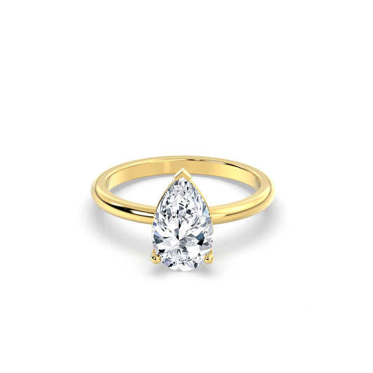 Pear Solitaire Forlovelsesring