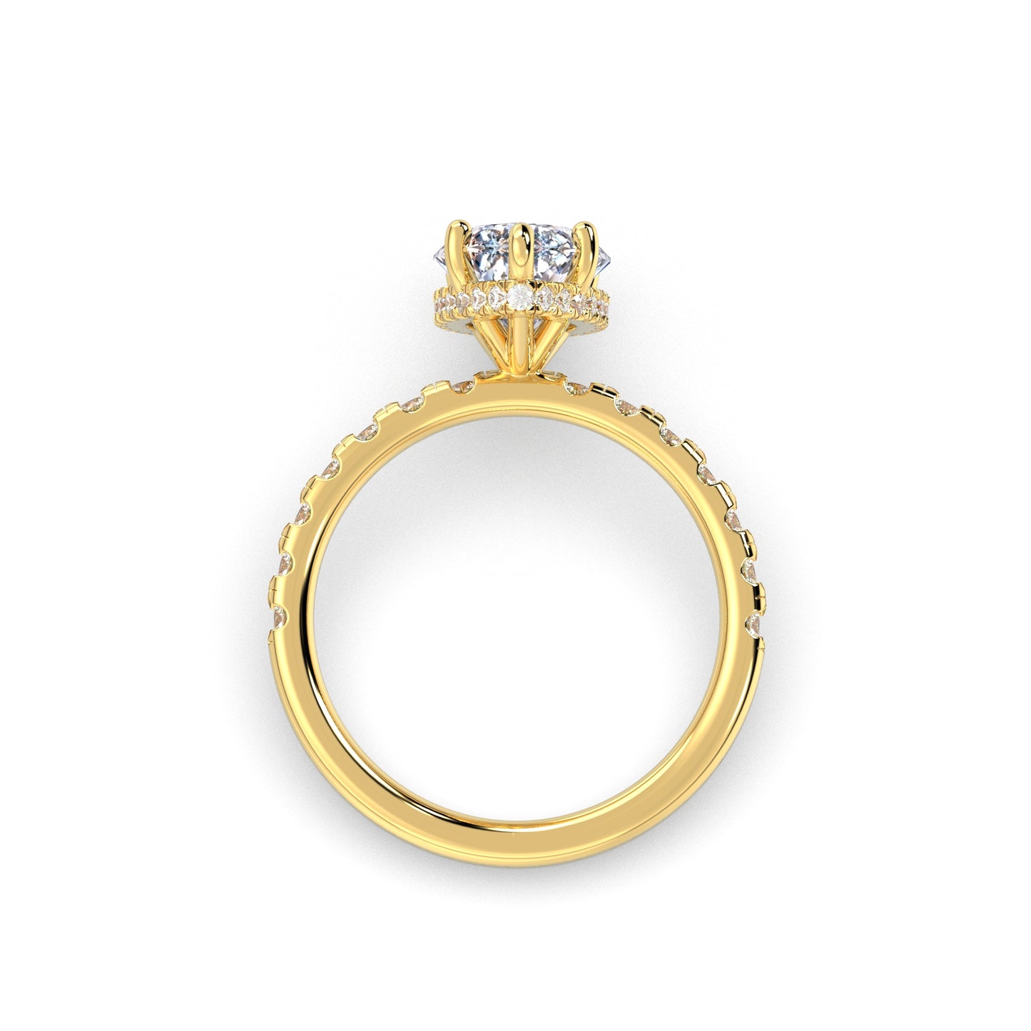 Marquise Forlovelsesring med Sidesten