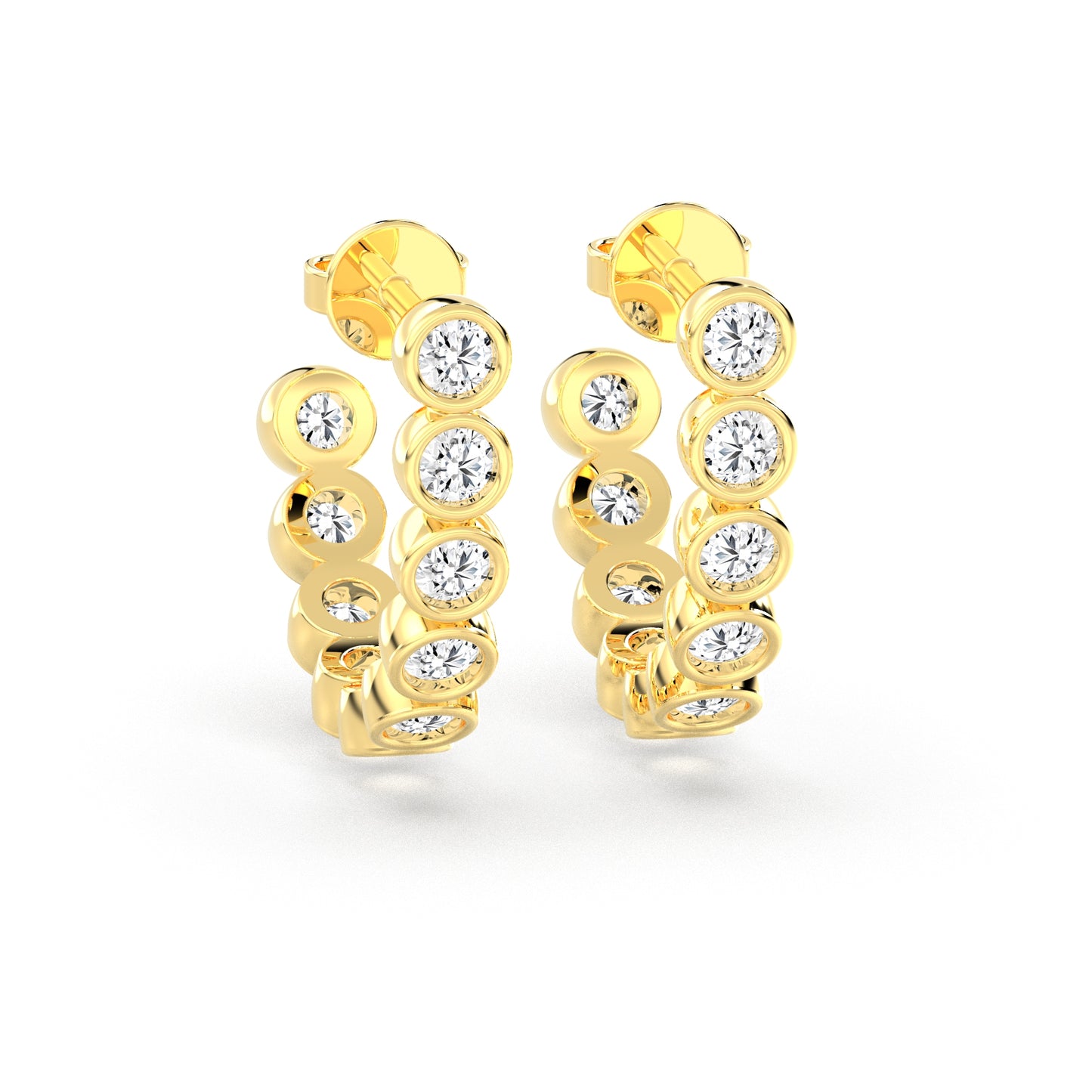 Bezel Diamantøreringe