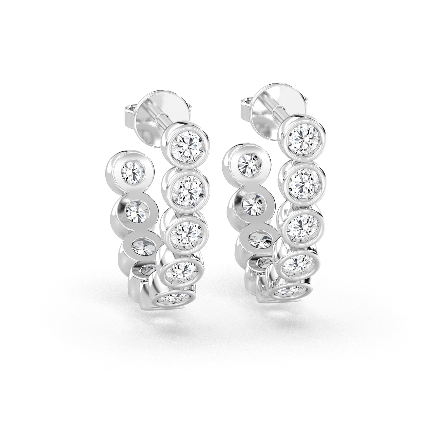 Bezel Diamantøreringe